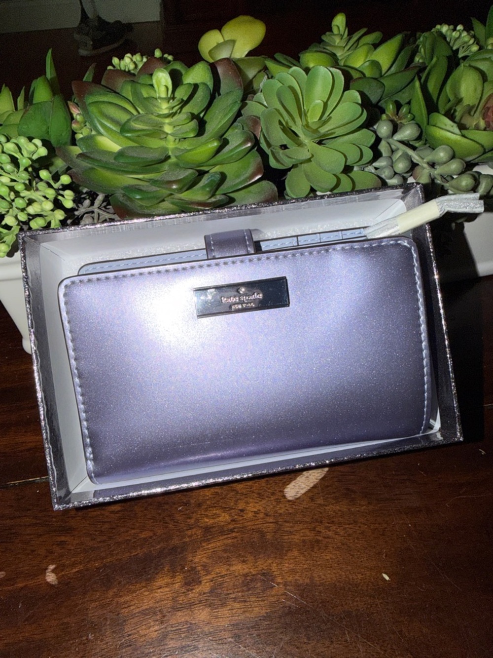 NWT Kate Spade Metallic Lavender Wallet